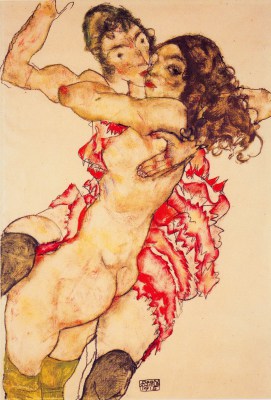 Egon Schiele, obraz Przyjaciółki - reprodukcja